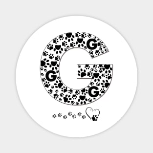 Made of paw print G letter Magnet